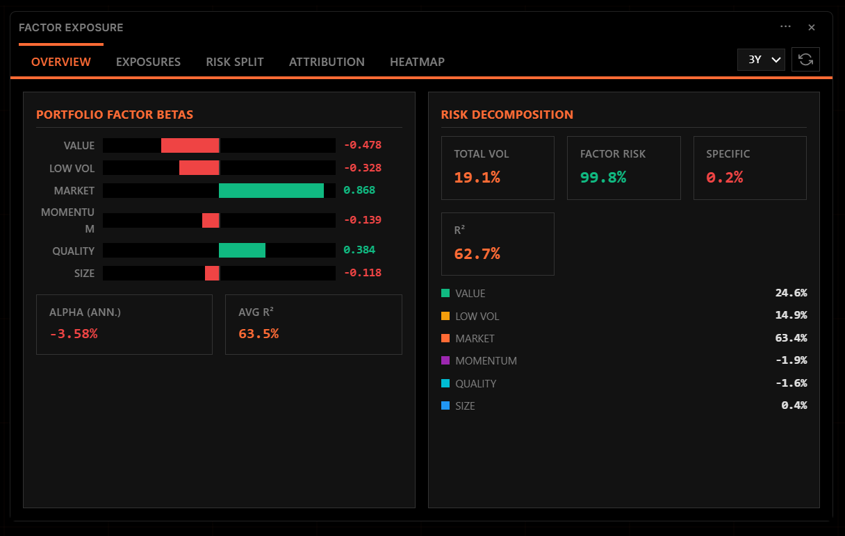 Factor Exposure Widget